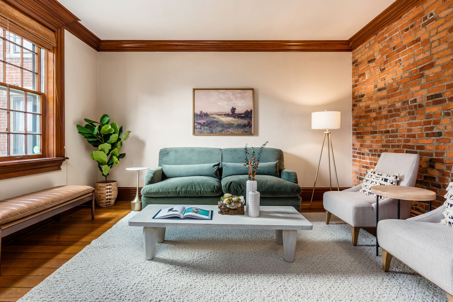 Professionally staged/styled German Village living room in a historic home.
