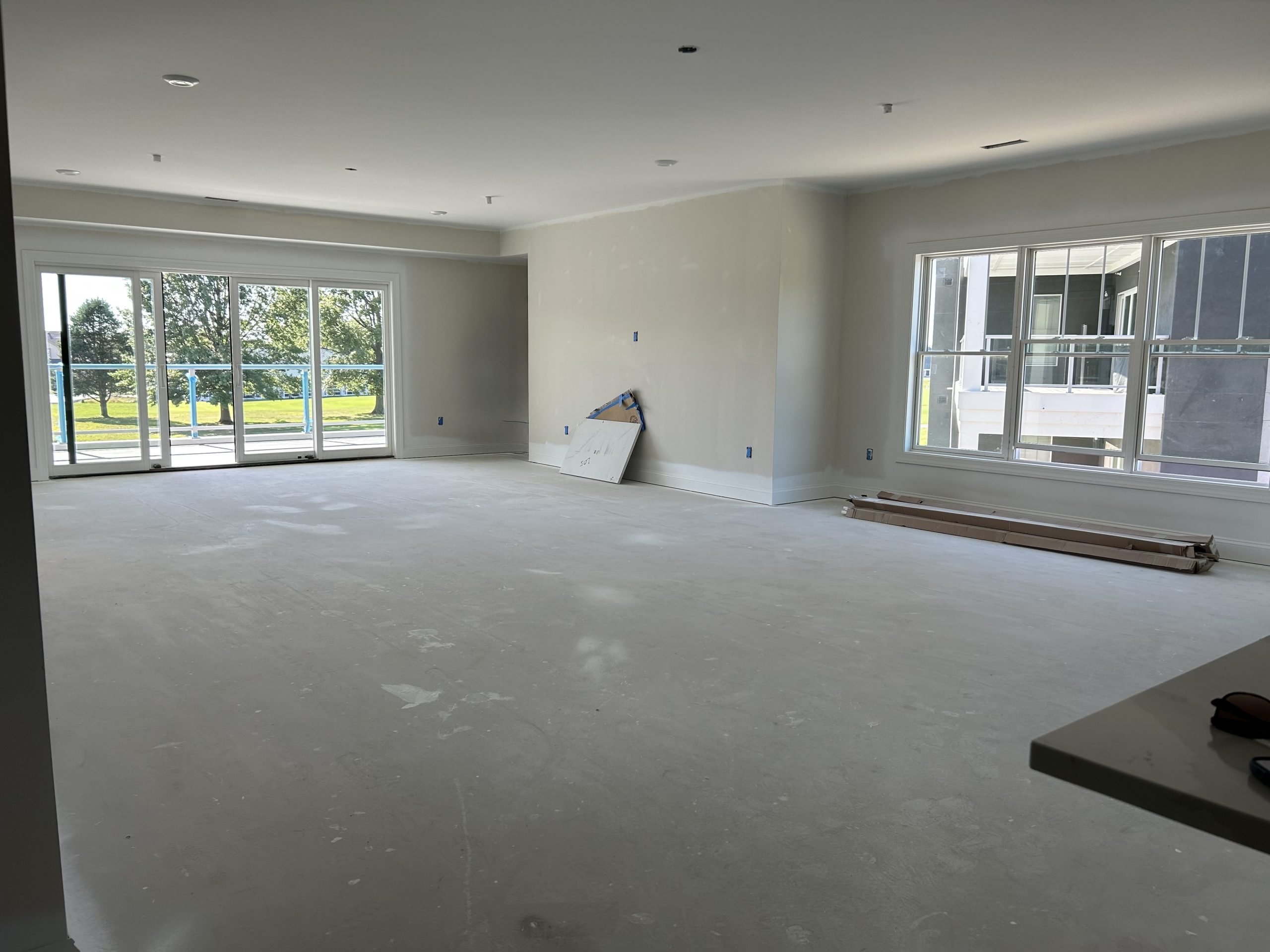 Empty Westerville, Ohio condo under construction before Jennifer Donahue Interior Design Inc interior designers completed the space with a wide variety of furniture and decor.