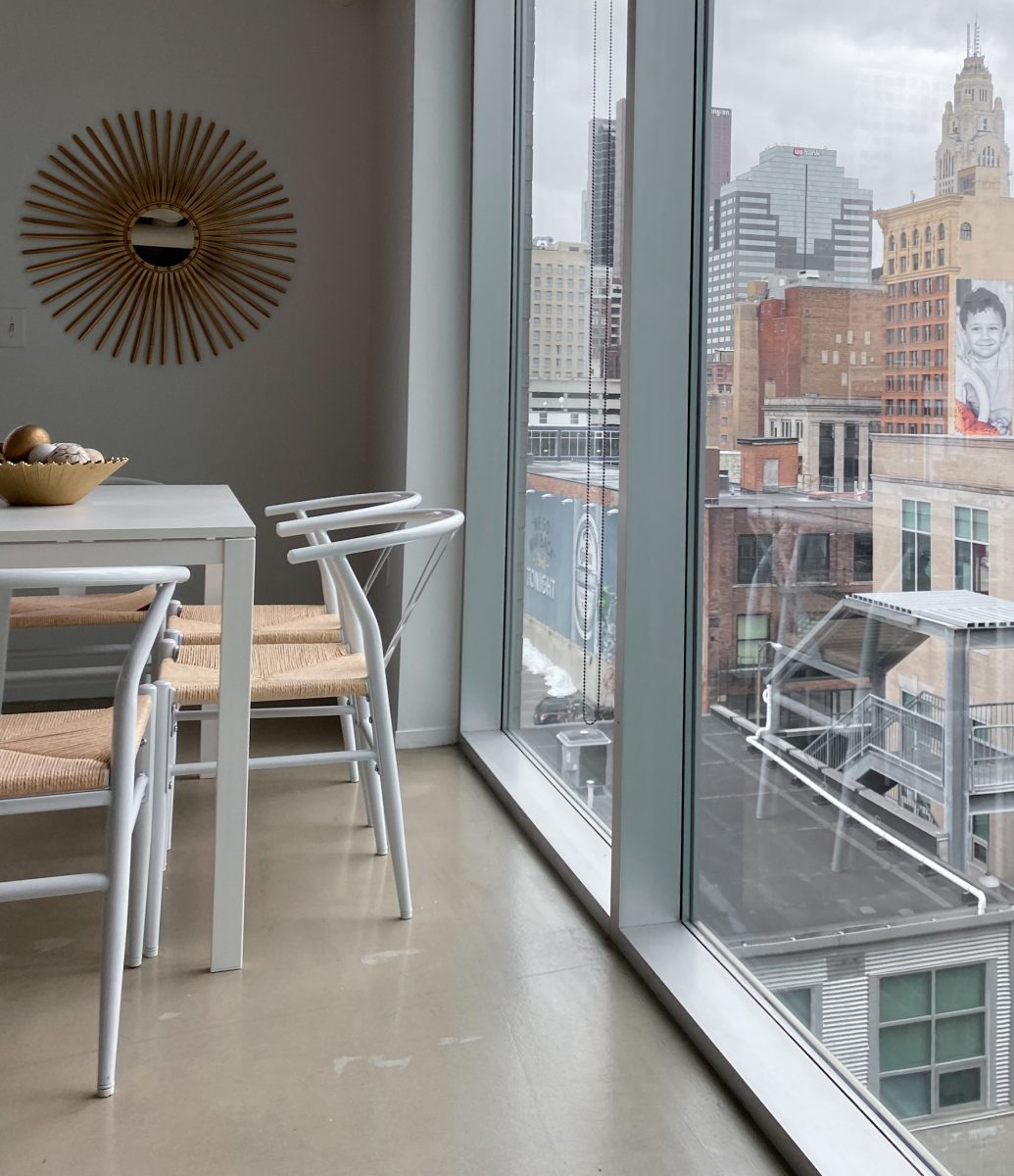 kitchen in downtown Pacific Palisades, California condo staged.
