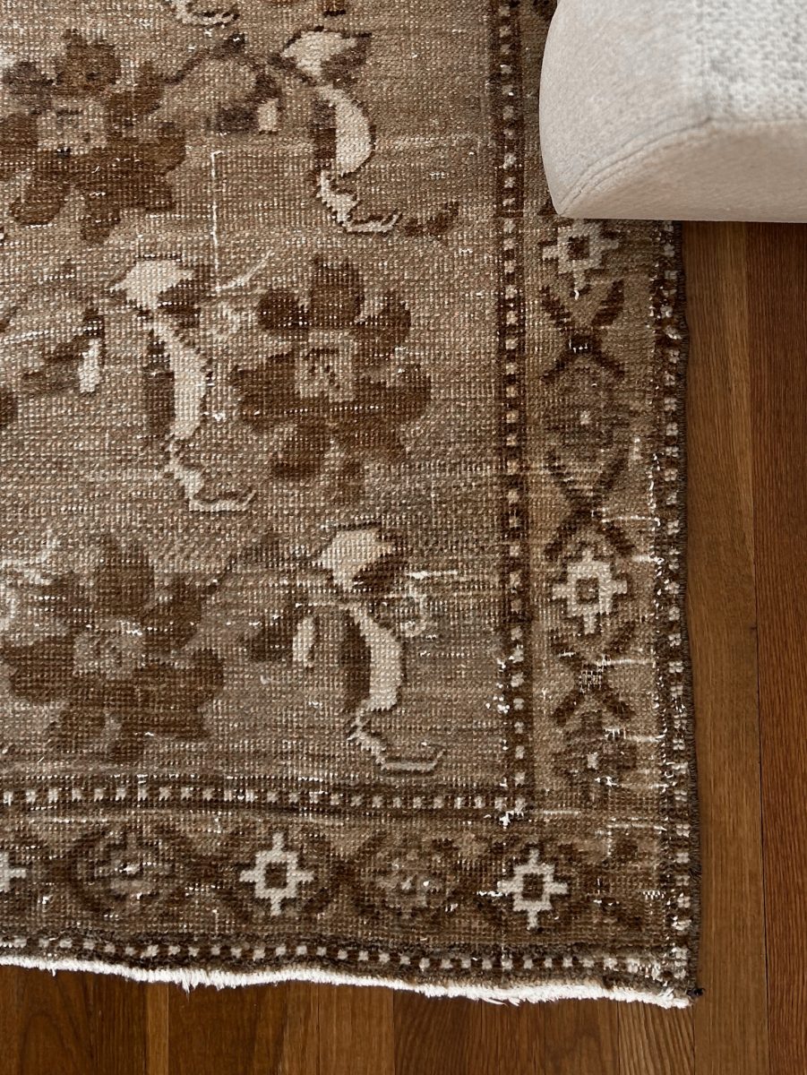 A close up of a luxury woven rug in a central Ohio interior design project.
