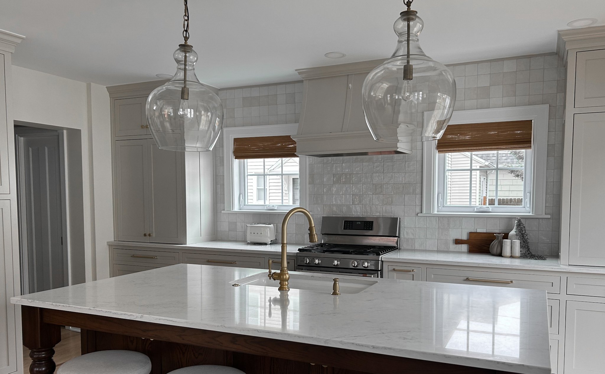 Luxury kitchen renovation styled by Pacific Palisades, California interior design firm, Jennifer Donahue Interior Design Inc.