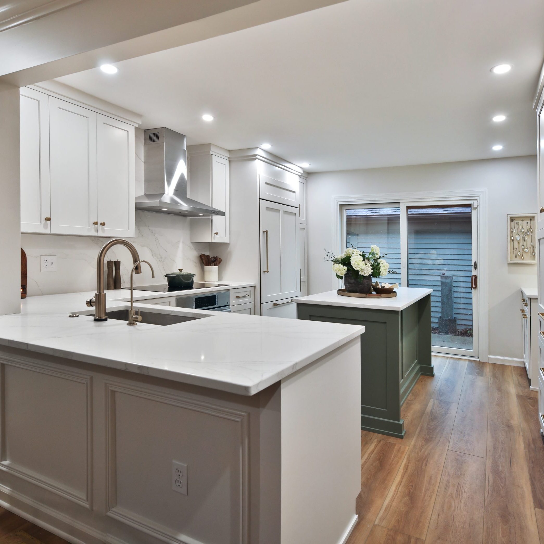 Wide angle shot of entire kitchen remodel in central Ohio condo.