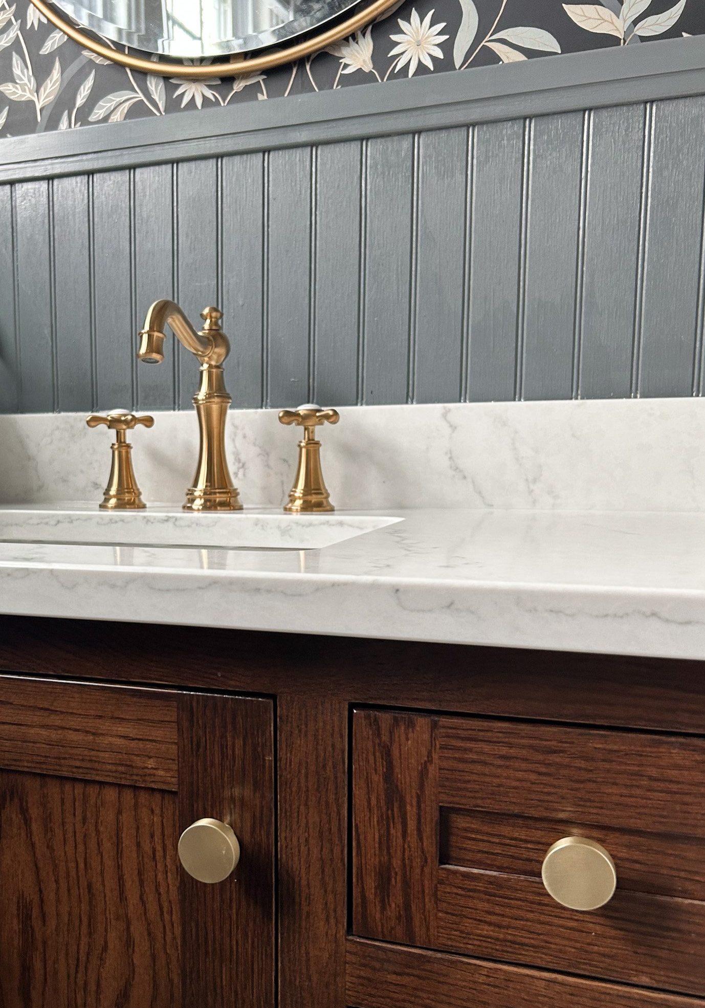 Bathroom vanity for interior design client in Pacific Palisades, California.